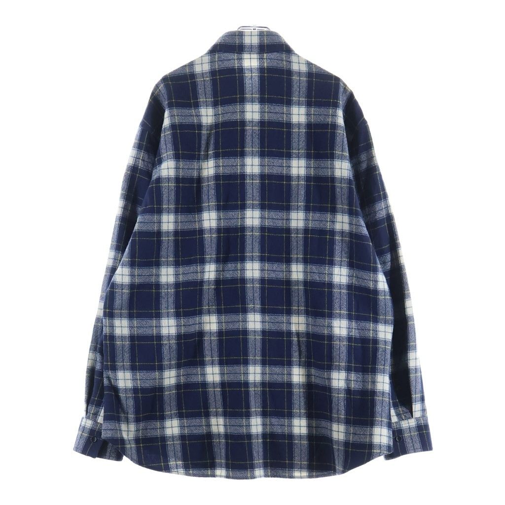 CELINE(セリーヌ) 21AW Check Wool Oversized Shirts チェック柄 オーバーサイズ 長袖ウールシャツ ブルー/ホワイト 2C555198O