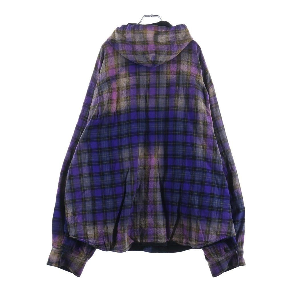 BALENCIAGA(バレンシアガ) Bleached Flannel Overshirt ブリーチド フランネル オーバー長袖シャツ パープル 699223 TMM09