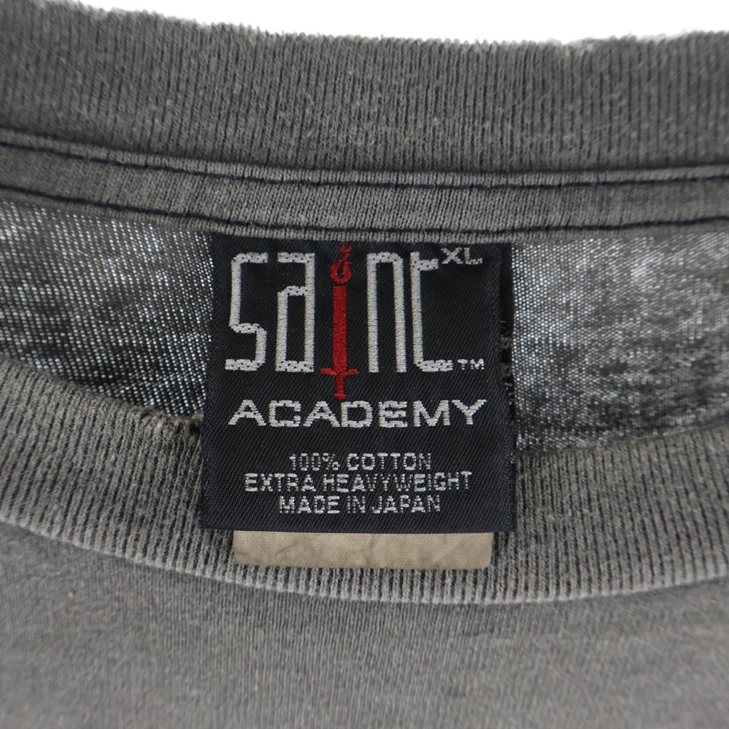 SAINT MICHAEL(セントマイケル) 22AW ×SHERMER ACADEMY SA SS TEE SAINT ROOM シャーマーアカデミー ROOM ショートスリーブ半袖Tシャツ カットソー ブラック SM-A22-0000-056