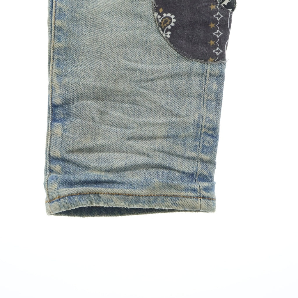 AMIRI(アミリ) ダメージ加工 スキニーデニムパンツ バンダナデザインデニムパンツ インディゴ SR1PS22MDS192SAMDSI