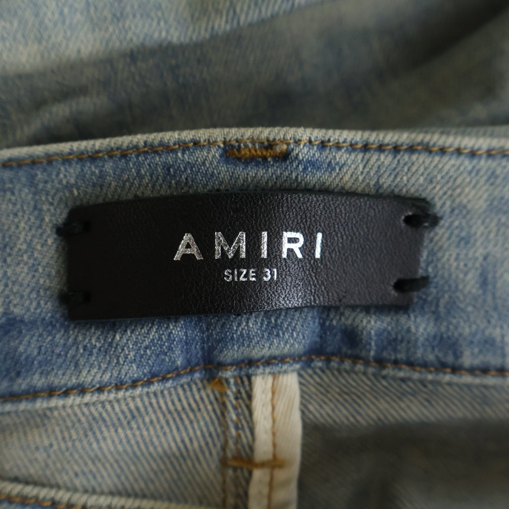 AMIRI(アミリ) ダメージ加工 スキニーデニムパンツ バンダナデザインデニムパンツ インディゴ SR1PS22MDS192SAMDSI