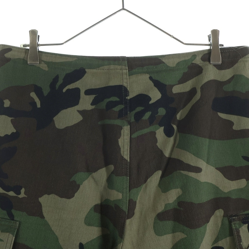 CELINE(セリーヌ) 21SS Loose Cargo Pants In Camouflage Cotton ルーズカーゴパンツ カモ柄ドローストリングカーゴパンツ グリーン 2Z133494M