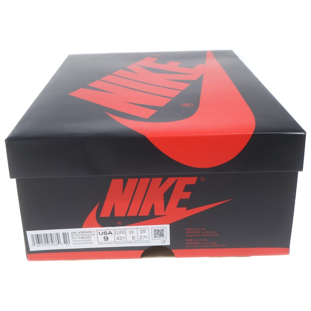 NIKE(ナイキ) AIR JORDAN 1 RETRO HIGH OG エアジョーダン1 レトロ スパイダーマン レザーハイカットスニーカー レッド/ホワイト US9/27cm DV1748-601