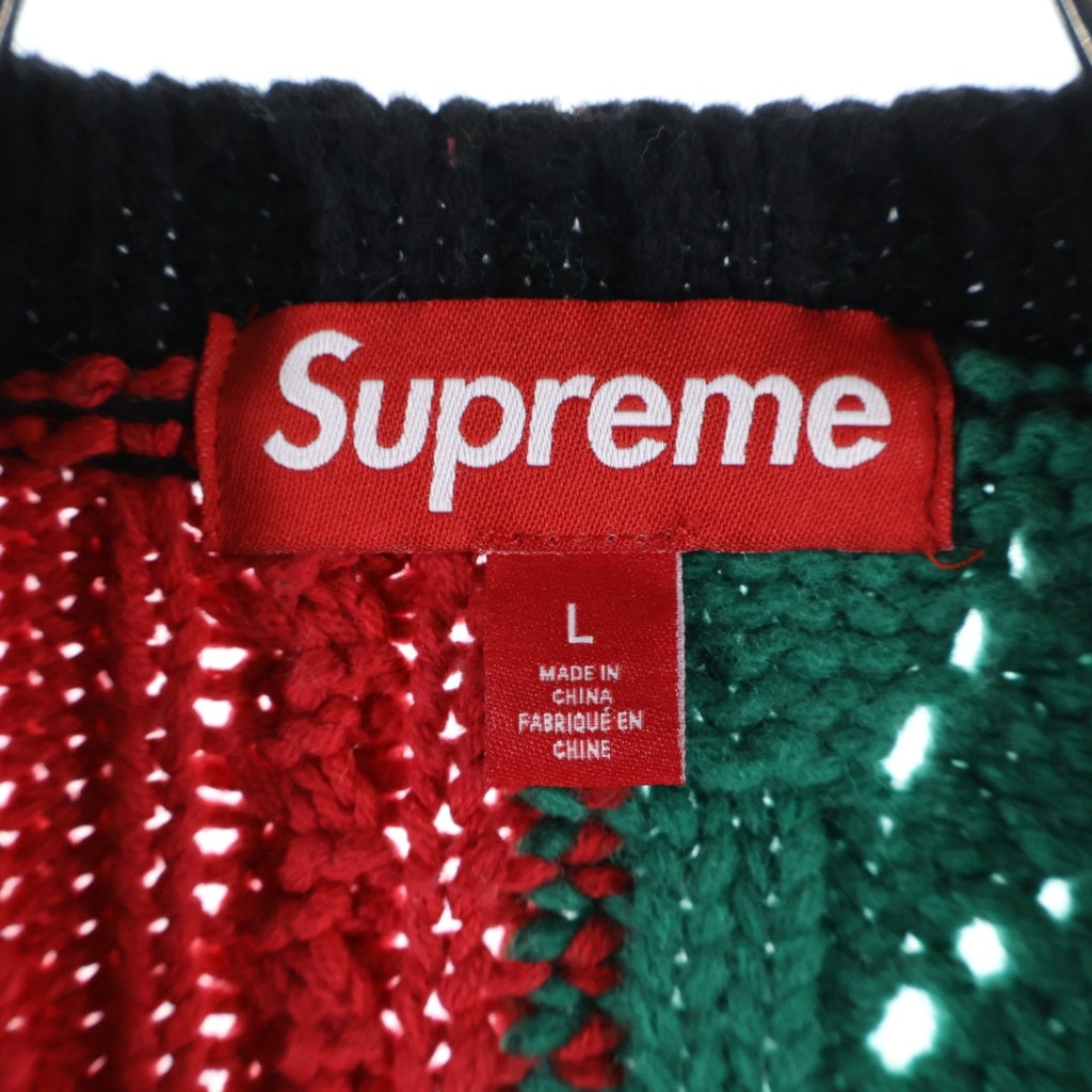 SUPREME(シュプリーム) 23AW Patchwork Cable Knit Cardigan パッチワークケーブルニットカーディガン マルチカラー