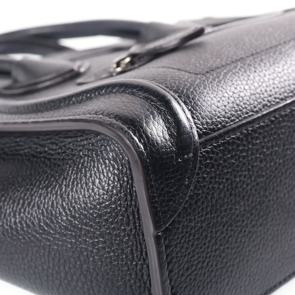 CELINE(セリーヌ) ラゲージ マイクロ カーフレザー 2WAY ハンドバック ショルダーバッグ ブラック F-AT-1232 レディース