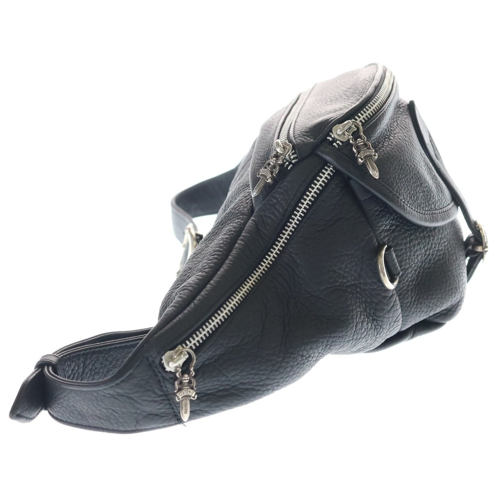 CHROME HEARTS(クロムハーツ) #1 SNAT PACK スナットパック ダガージップ ガンスリンガーベルト レザーウエストバッグ ブラック BCA378 ‐