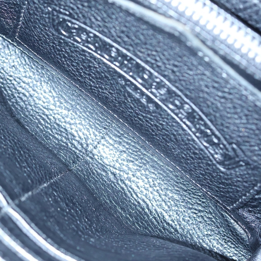 CHROME HEARTS(クロムハーツ) REC F ZIP QUILTED セメタリークロス キルティング レザーウォレット ブラック ‐