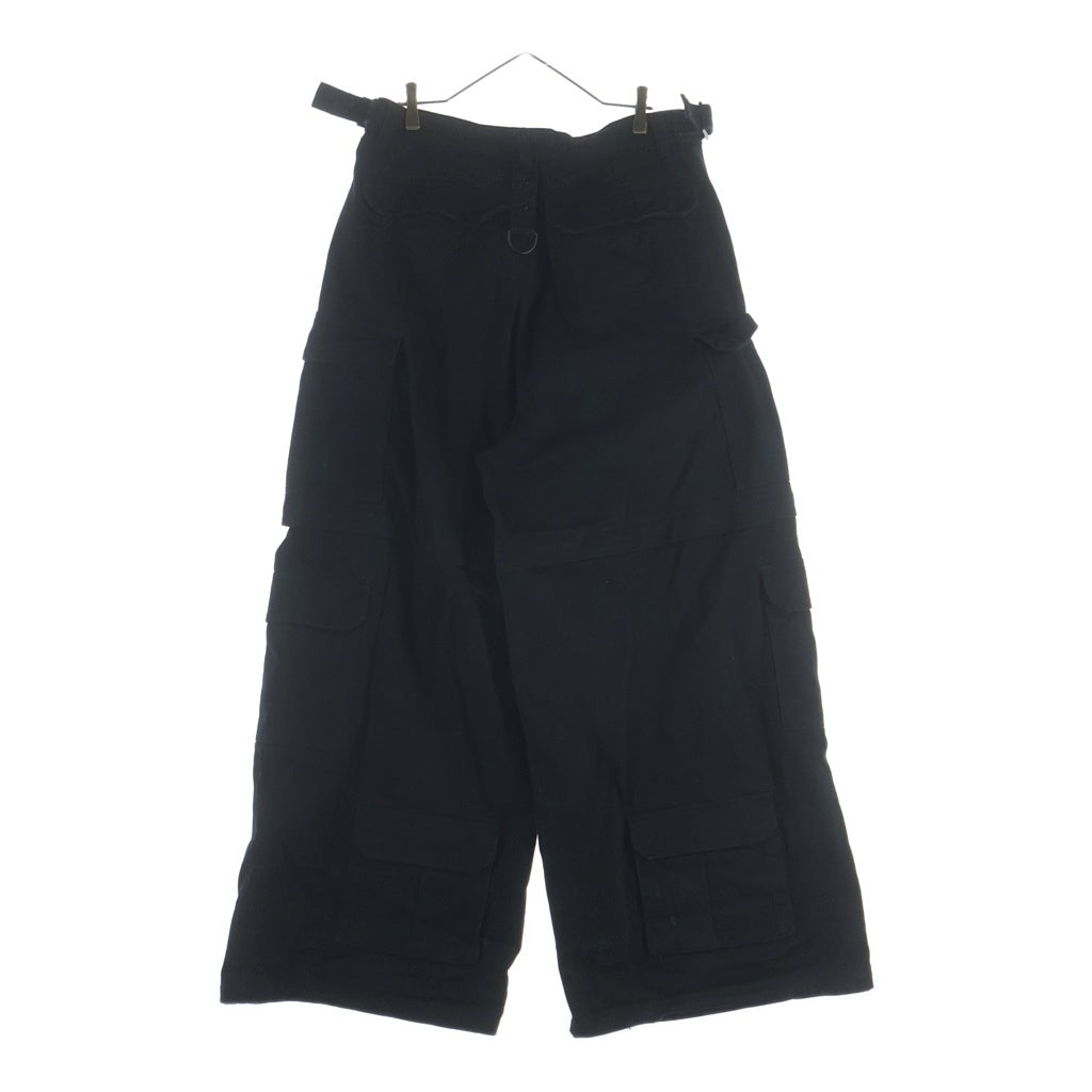 VETEMENTS(ヴェトモン) 23SS MULTIPOCKET CARGO PANTS マルチポケット ショーツ切替 ワイド カーゴパンツ ブラック UE63PA320B