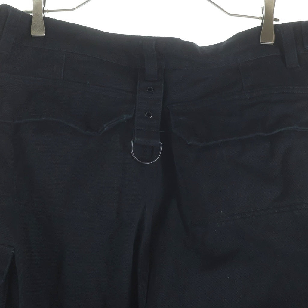 VETEMENTS(ヴェトモン) 23SS MULTIPOCKET CARGO PANTS マルチポケット ショーツ切替 ワイド カーゴパンツ ブラック UE63PA320B