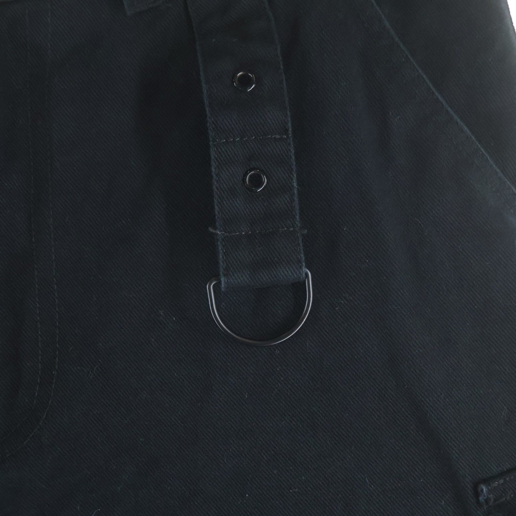 VETEMENTS(ヴェトモン) 23SS MULTIPOCKET CARGO PANTS マルチポケット ショーツ切替 ワイド カーゴパンツ ブラック UE63PA320B
