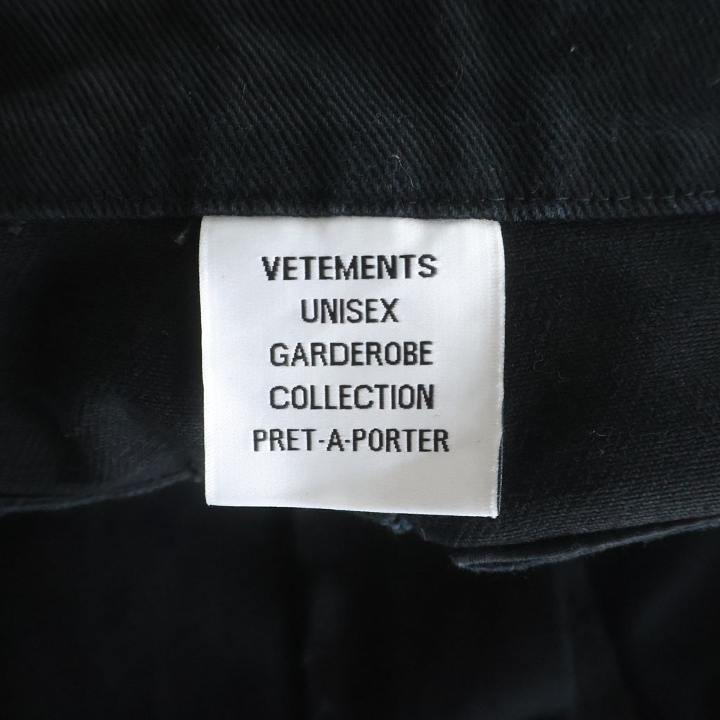 VETEMENTS(ヴェトモン) 23SS MULTIPOCKET CARGO PANTS マルチポケット ショーツ切替 ワイド カーゴパンツ ブラック UE63PA320B
