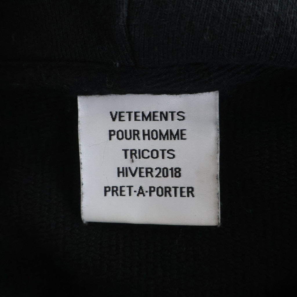 VETEMENTS(ヴェトモン) 18AW Rammstein hoodie ラムシュタイン プルオーバーパーカー フーディー ブラック