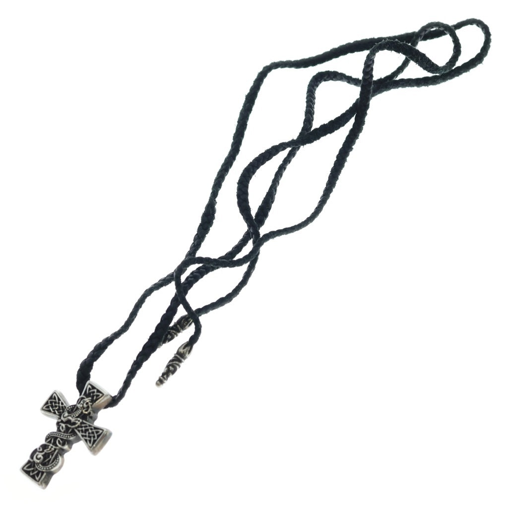 CHROME HEARTS(クロムハーツ) CELTIC CROSS XS ケルティッククロス レザーブレイド ネックレス シルバー/ブラック