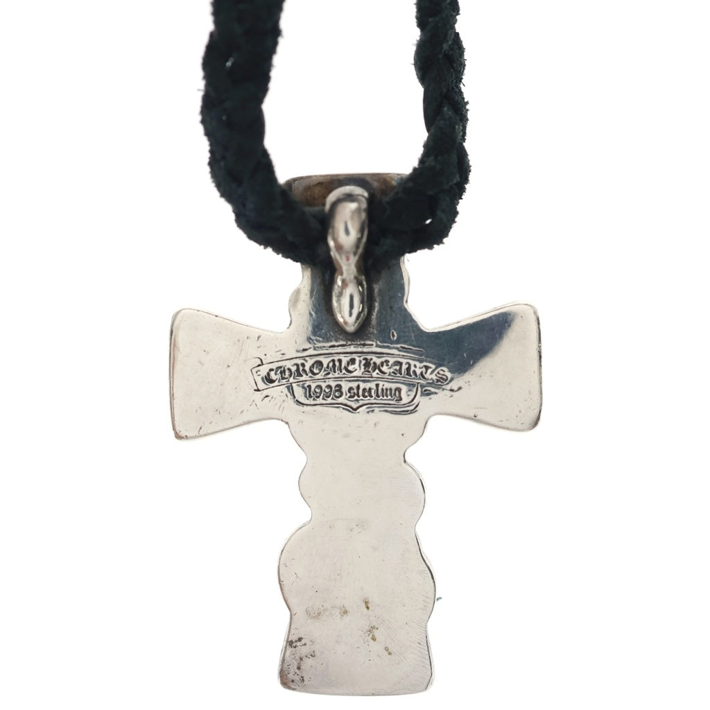 CHROME HEARTS(クロムハーツ) CELTIC CROSS XS ケルティッククロス レザーブレイド ネックレス シルバー/ブラック