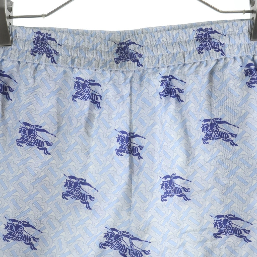 BURBERRY(バーバリー) モノグラム シルクショーツ 総柄ハーフパンツ ブルー/ネイビー 8072076