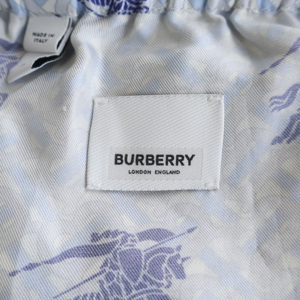 BURBERRY(バーバリー) モノグラム シルクショーツ 総柄ハーフパンツ ブルー/ネイビー 8072076