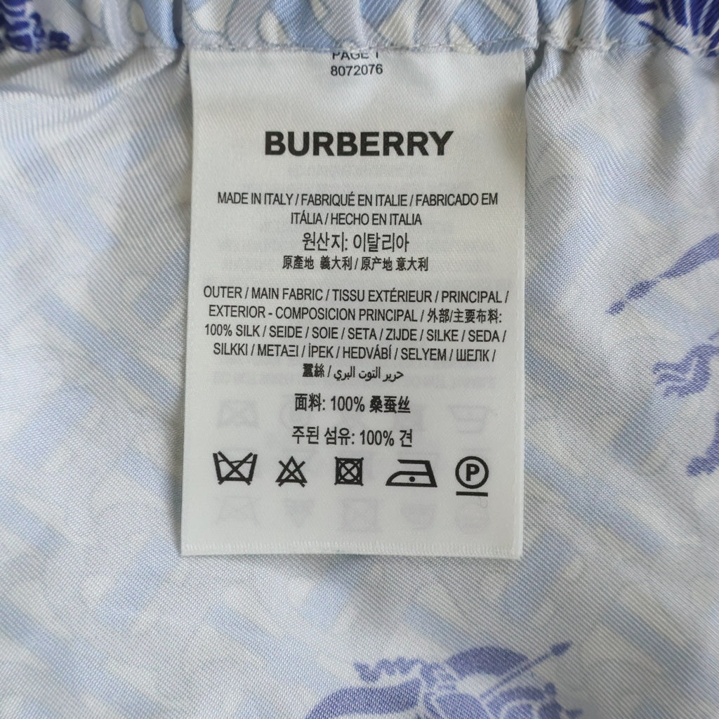 BURBERRY(バーバリー) モノグラム シルクショーツ 総柄ハーフパンツ ブルー/ネイビー 8072076