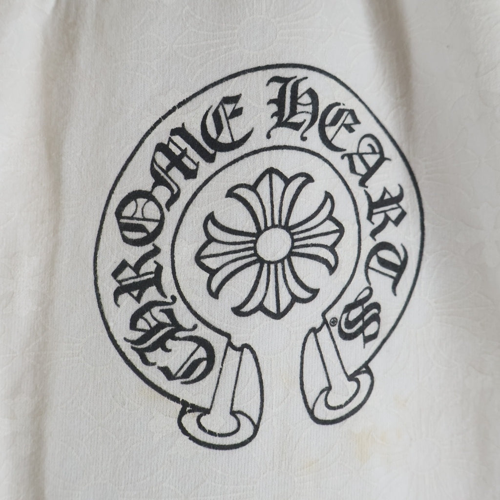 CHROME HEARTS(クロムハーツ) SWEAT PANTS CHプラス総柄 ホースシュープリント スウェットパンツ ホワイト