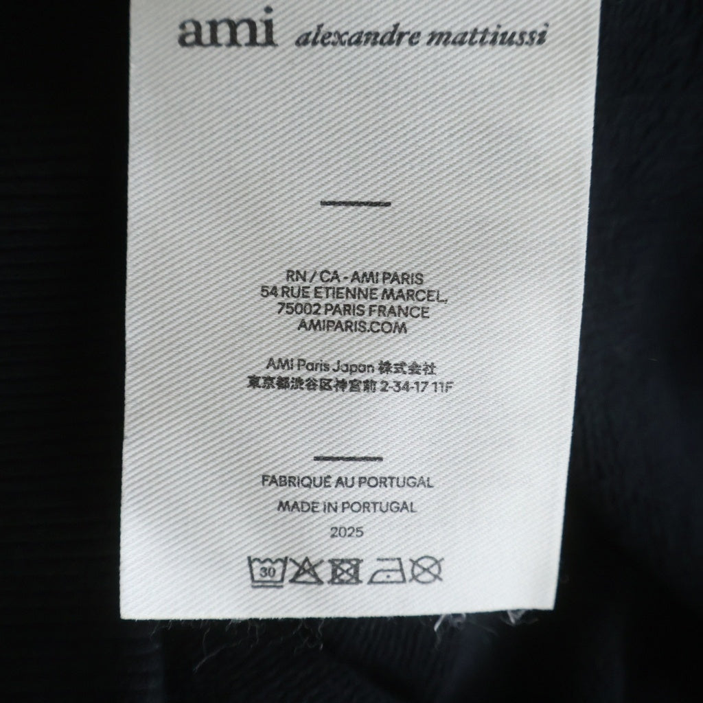 ami(アミ) Logo Hoodie ロゴプルオーバーパーカー フーディー ブラック BFUSW235.730