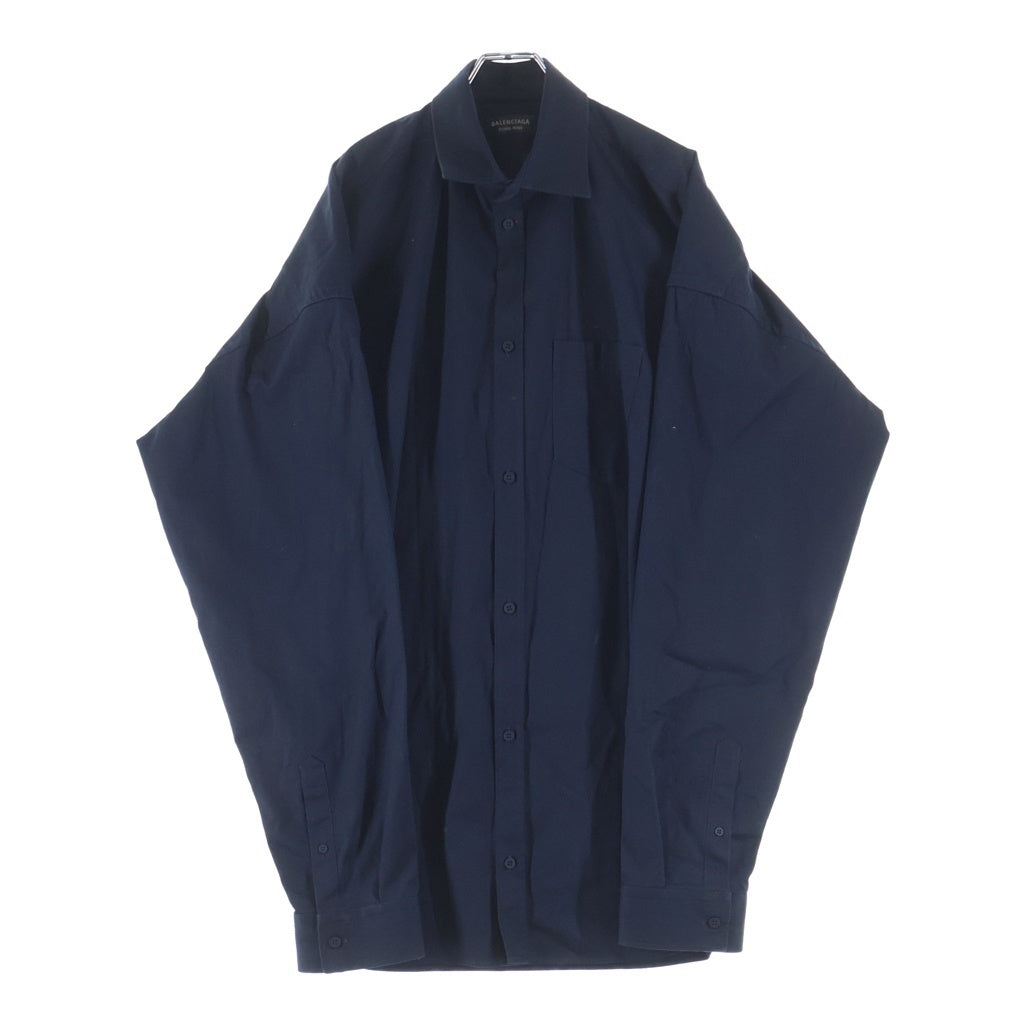 BALENCIAGA(バレンシアガ) 23SS COCOON SHIRT オーバーサイズコクーンシャツ ネイビー 725367 TNM15