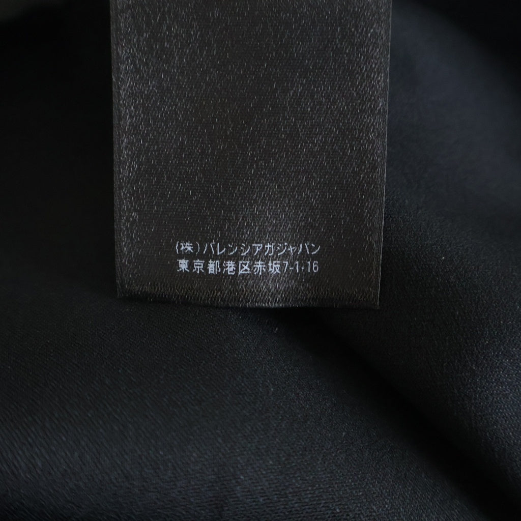 BALENCIAGA(バレンシアガ) レーヨンパジャマシャツ ポケットロゴ長袖シャツ ブラック 583406 TA021