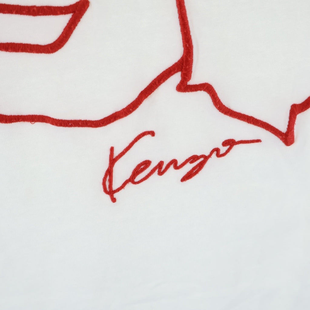 KENZO(ケンゾー) Tribute Embroidered T-shirt フロント刺繍半袖Tシャツ カットソー ホワイト FC55TS2044SB