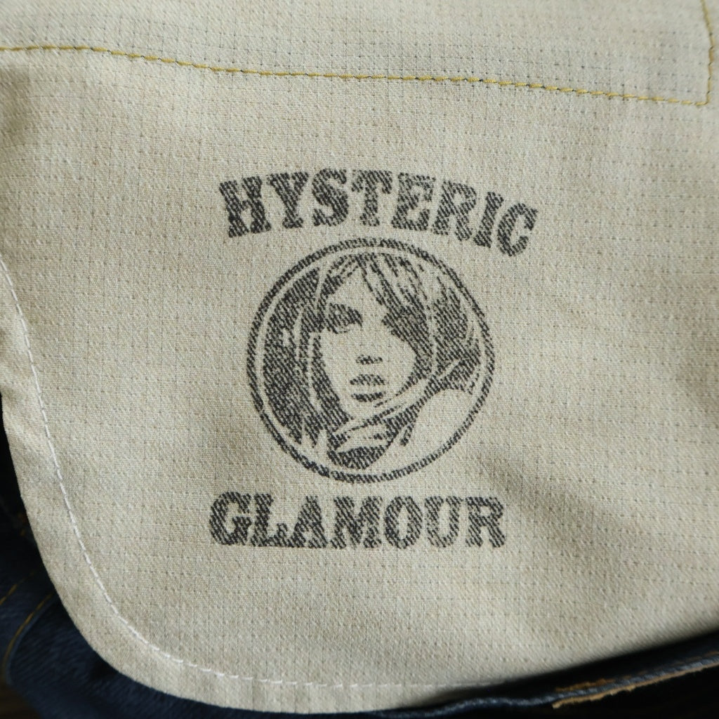 HYSTERIC GLAMOUR(ヒステリックグラマー) 22SS ART REMAKE トロンプルイユ デニム転写プリントストレートパンツ インディゴブルー 02222AP02