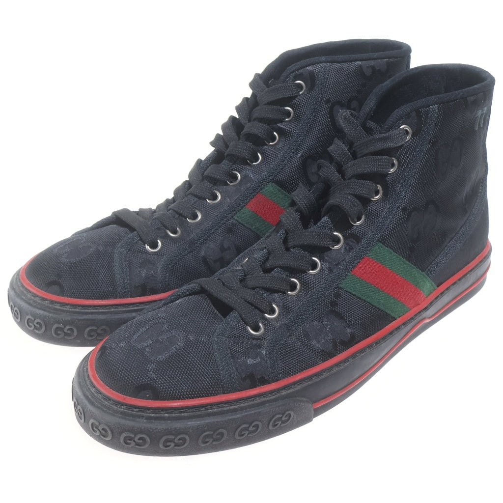 GUCCI(グッチ) TENNIS1977 GGモノグラムロゴ ハイカットスニーカー シューズ ブラック