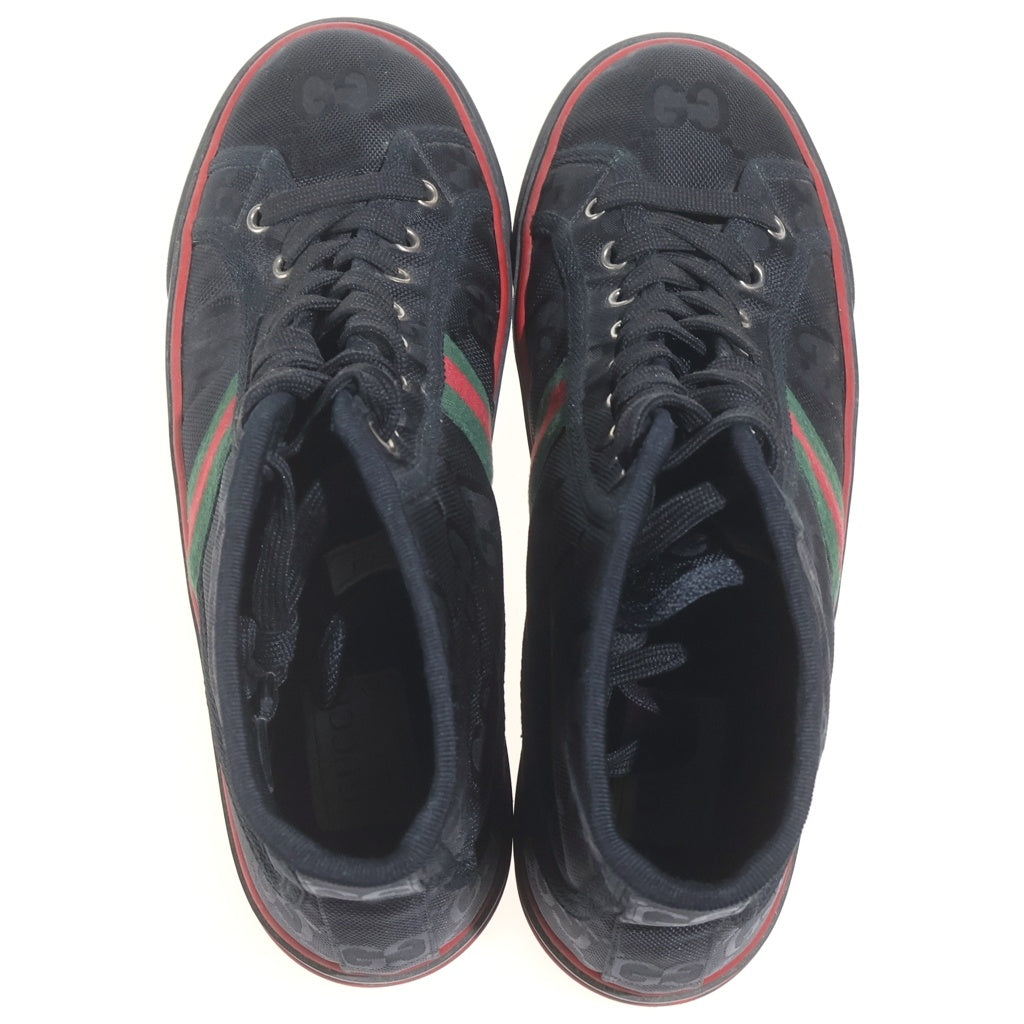 GUCCI(グッチ) TENNIS1977 GGモノグラムロゴ ハイカットスニーカー シューズ ブラック