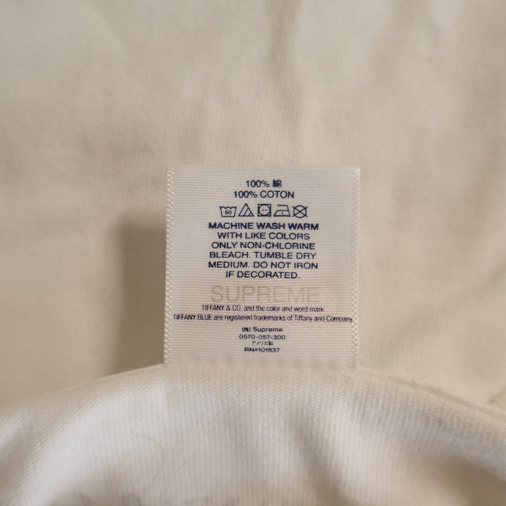 SUPREME(シュプリーム) ×TIFFANY & Co Box Logo Tee ティファニー ボックスロゴ半袖Tシャツ カットソー ホワイト