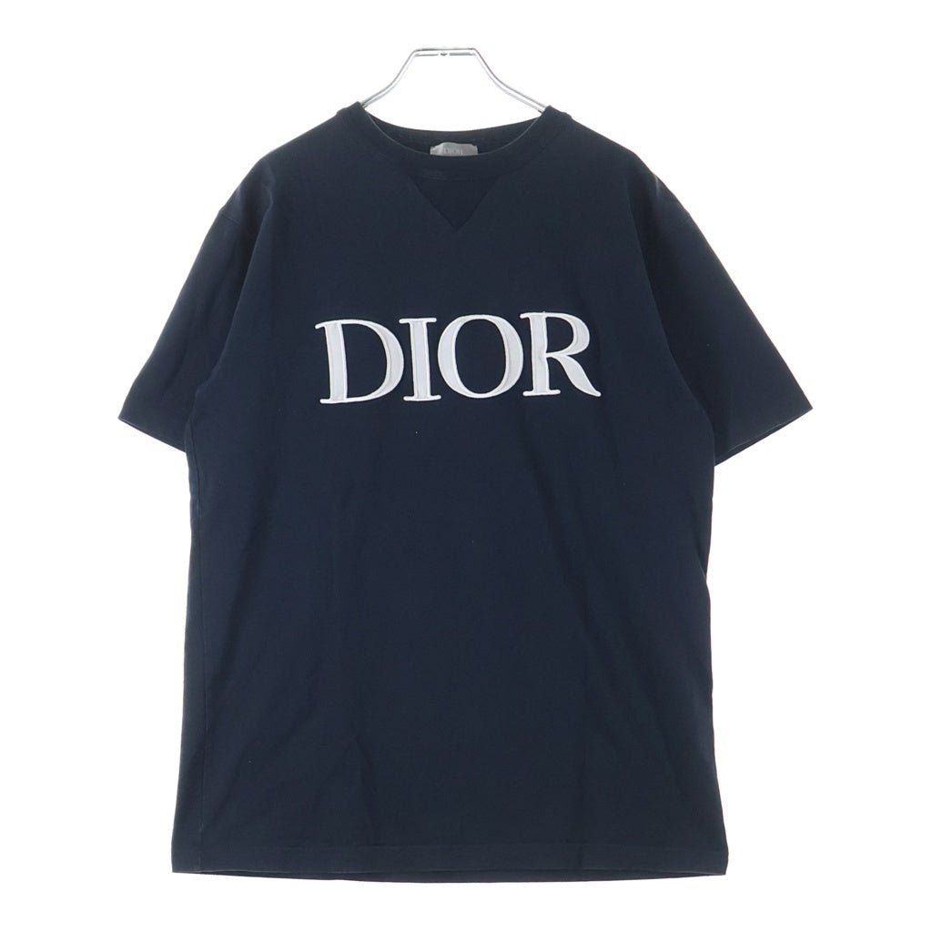 DIOR(ディオール) ロゴ刺繍 クルーネック半袖オーバーサイズカットソーTシャツ ブラック 183J685A0677