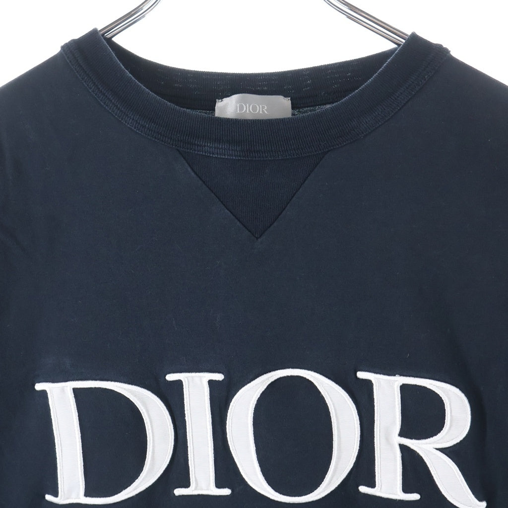 DIOR(ディオール) ロゴ刺繍 クルーネック半袖オーバーサイズカットソーTシャツ ブラック 183J685A0677