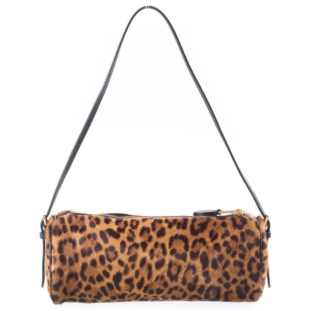 miumiu(ミュウミュウ) Pouch leather bag animal print レオパード柄 ハラコショルダーバッグ ブラウン 5NE851 レディース