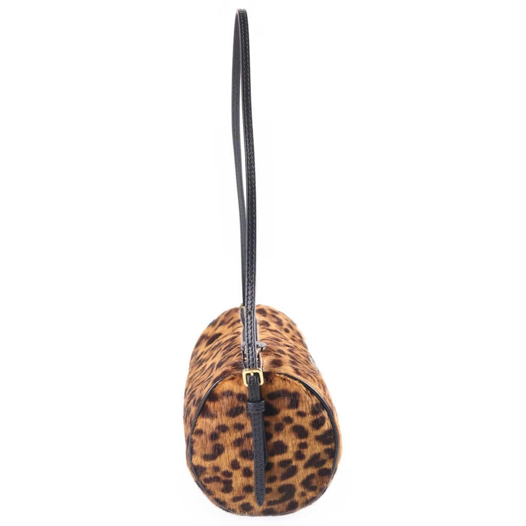 miumiu(ミュウミュウ) Pouch leather bag animal print レオパード柄 ハラコショルダーバッグ ブラウン 5NE851 レディース
