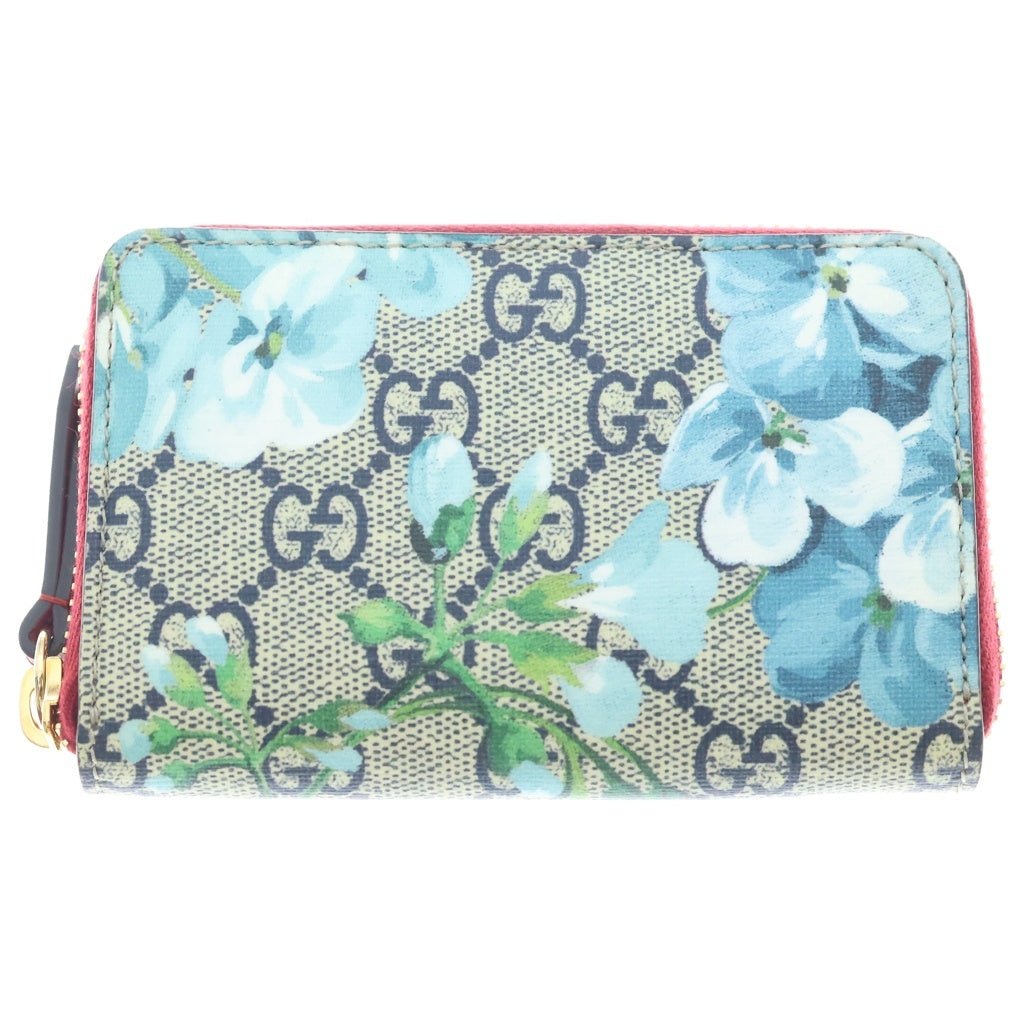 GUCCI(グッチ) GGブルームス コンパクトウォレット 花柄 2つ折り財布 ブルー/ベージュ 421310 レディース