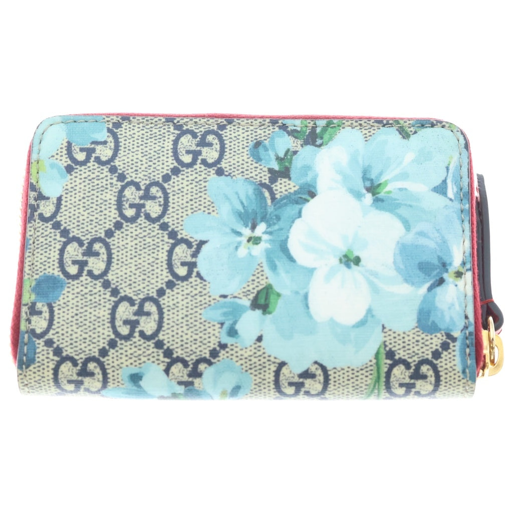 GUCCI(グッチ) GGブルームス コンパクトウォレット 花柄 2つ折り財布 ブルー/ベージュ 421310 レディース