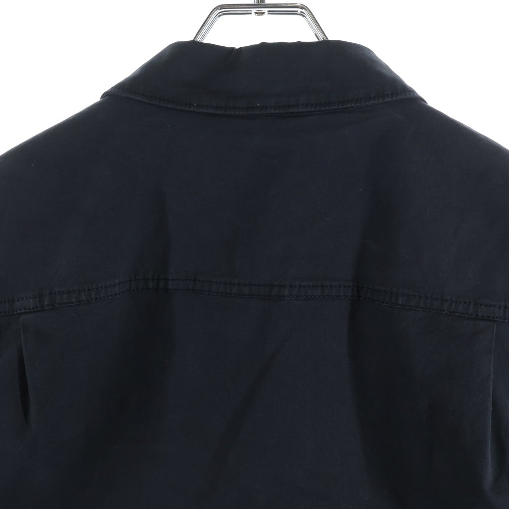 STONE ISLAND(ストーンアイランド) STRETCH TC GARMENT DYED SHORT SLEEVE 袖ロゴパッチ付き 半袖シャツ ブラック 811512410