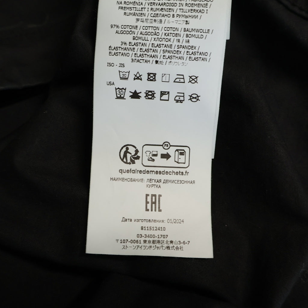 STONE ISLAND(ストーンアイランド) STRETCH TC GARMENT DYED SHORT SLEEVE 袖ロゴパッチ付き 半袖シャツ ブラック 811512410