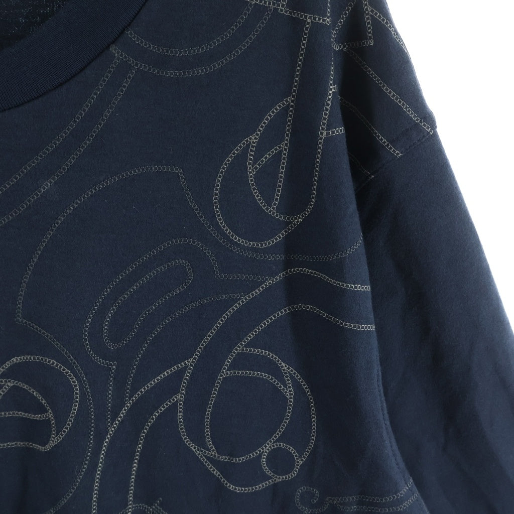 HERMES(エルメス) 黄金の拍車プリント クルーネック半袖カットソーTシャツ ネイビー H657790HZ