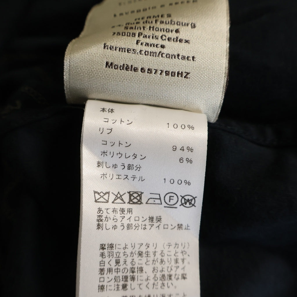 HERMES(エルメス) 黄金の拍車プリント クルーネック半袖カットソーTシャツ ネイビー H657790HZ