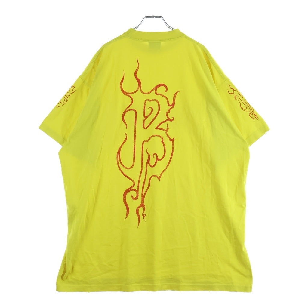 BALENCIAGA(バレンシアガ) DARKWAVE TEE ダークウェーブ プロントロゴプリント クルーネック半袖カットソーTシャツ イエロー 739028 TPVN5