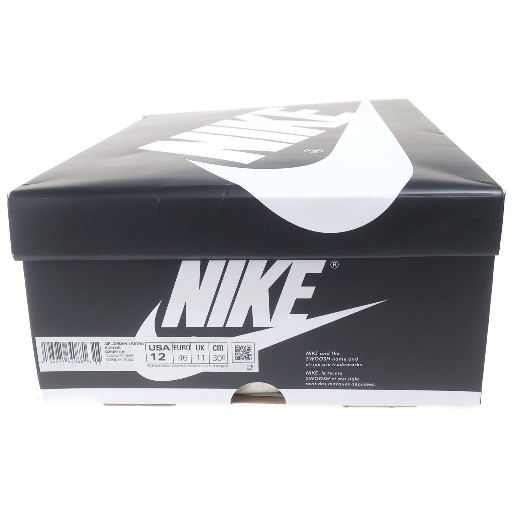 NIKE(ナイキ) AIR JORDAN1 RETRO HIGH OG BLACK WHITE エアジョーダン1 レトロ レザーハイカットスニーカー ブラック/ホワイト US12/30cm DZ5485-010