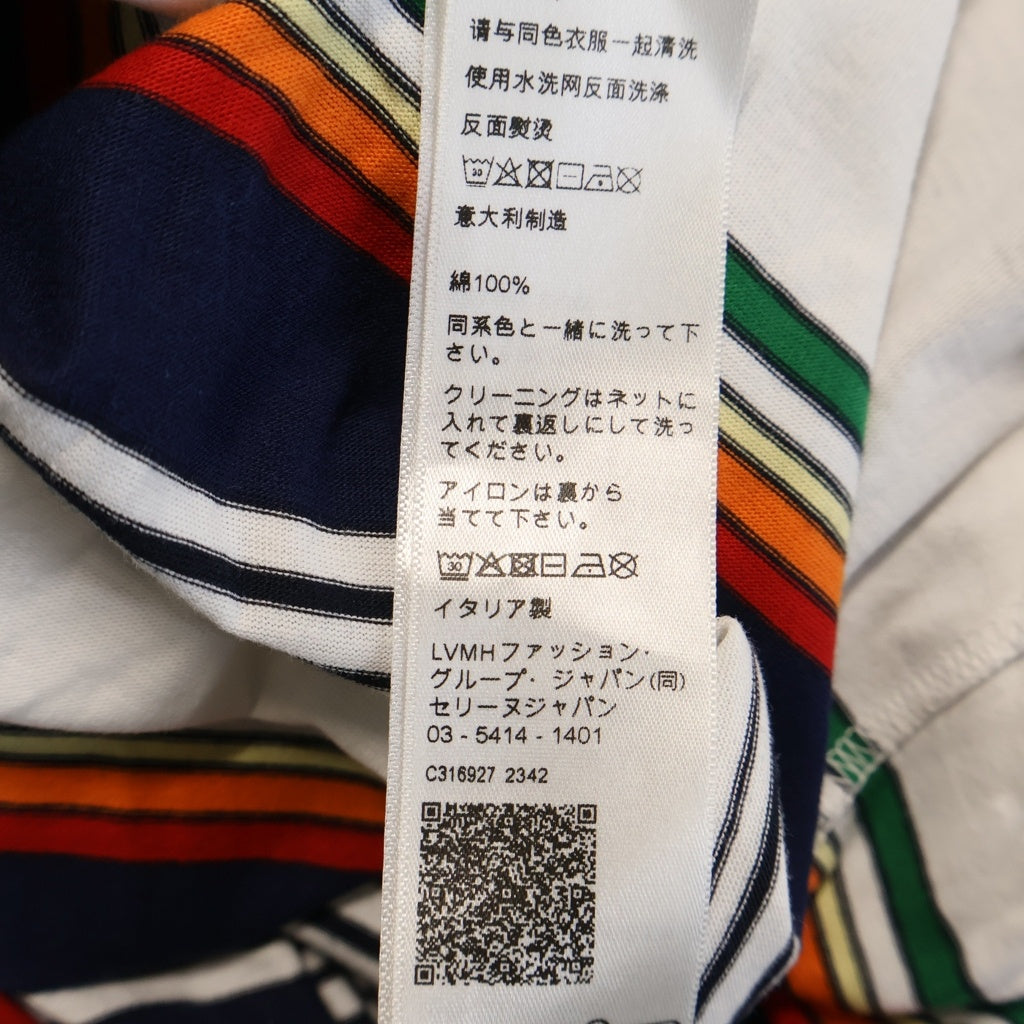 CELINE(セリーヌ) トリンオフ クルーネック半袖ボーダールーズカットソーTシャツ マルチカラー 2X04I807M.01MU