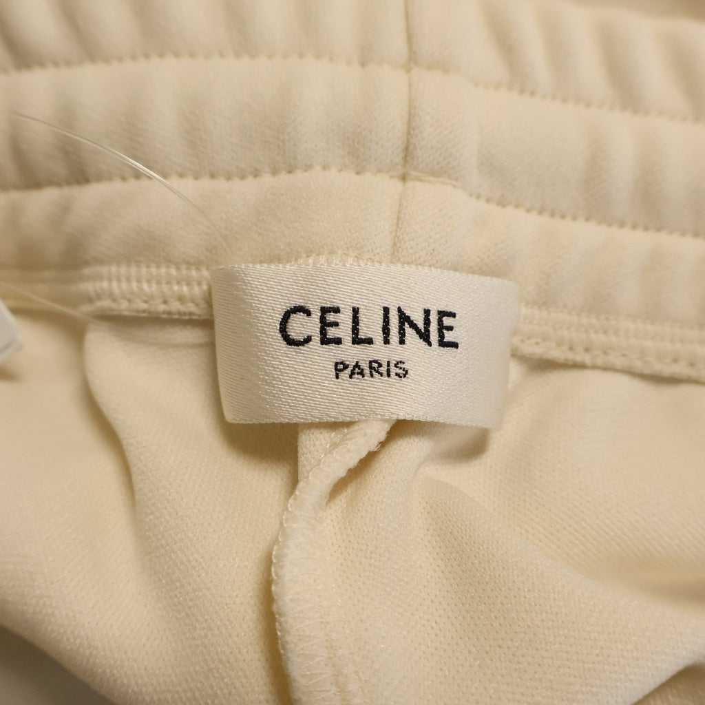 CELINE(セリーヌ) 25SS トリオンフ刺繍 サイドライン トラックパンツ ホワイト RP009121O.01EA
