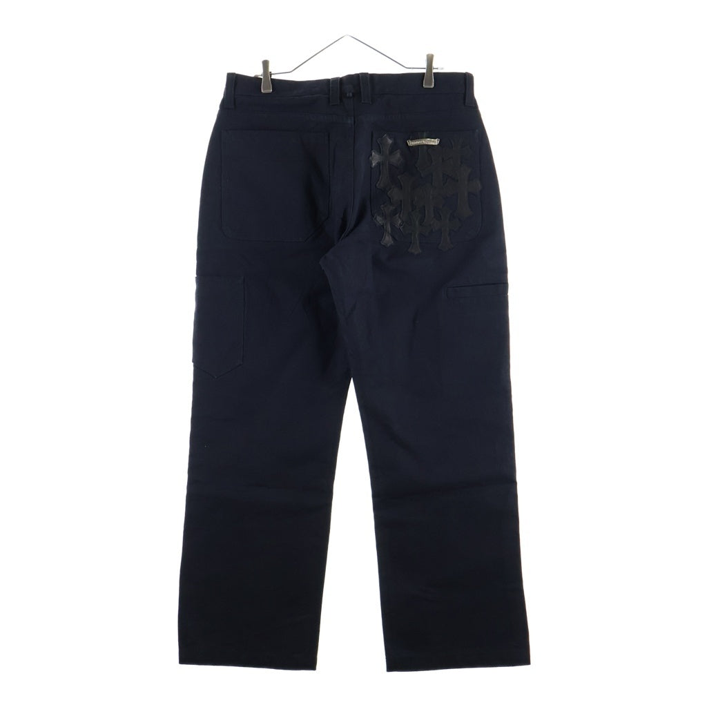 CHROME HEARTS(クロムハーツ) Cemetery Cross Leather Patch Cotton Cargo Pants セメタリークロス レザーパッチ コットンカーゴパンツ ブラック