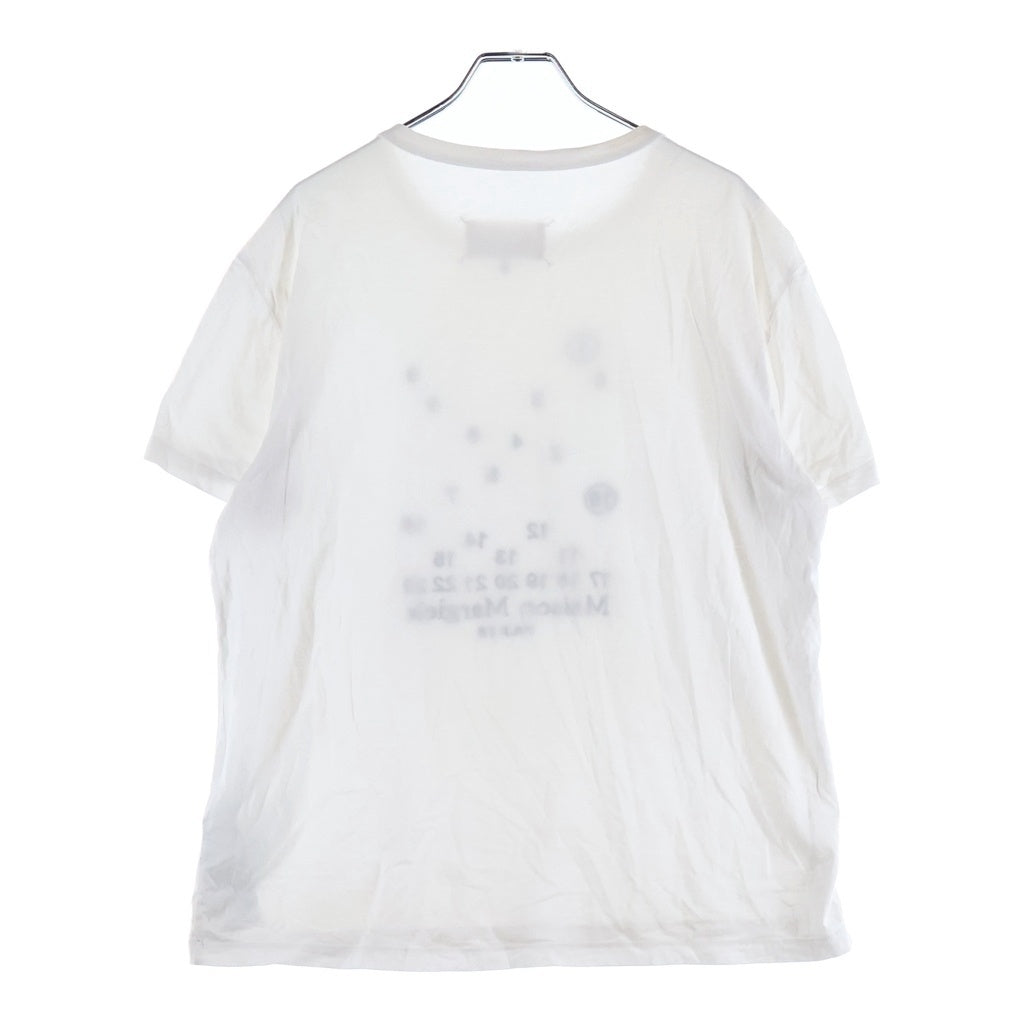 Maison Margiela(メゾンマルジェラ) ナンバリングロゴ刺繍 クルーネック半袖カットソーTシャツ ホワイト S50GC0684 S22816