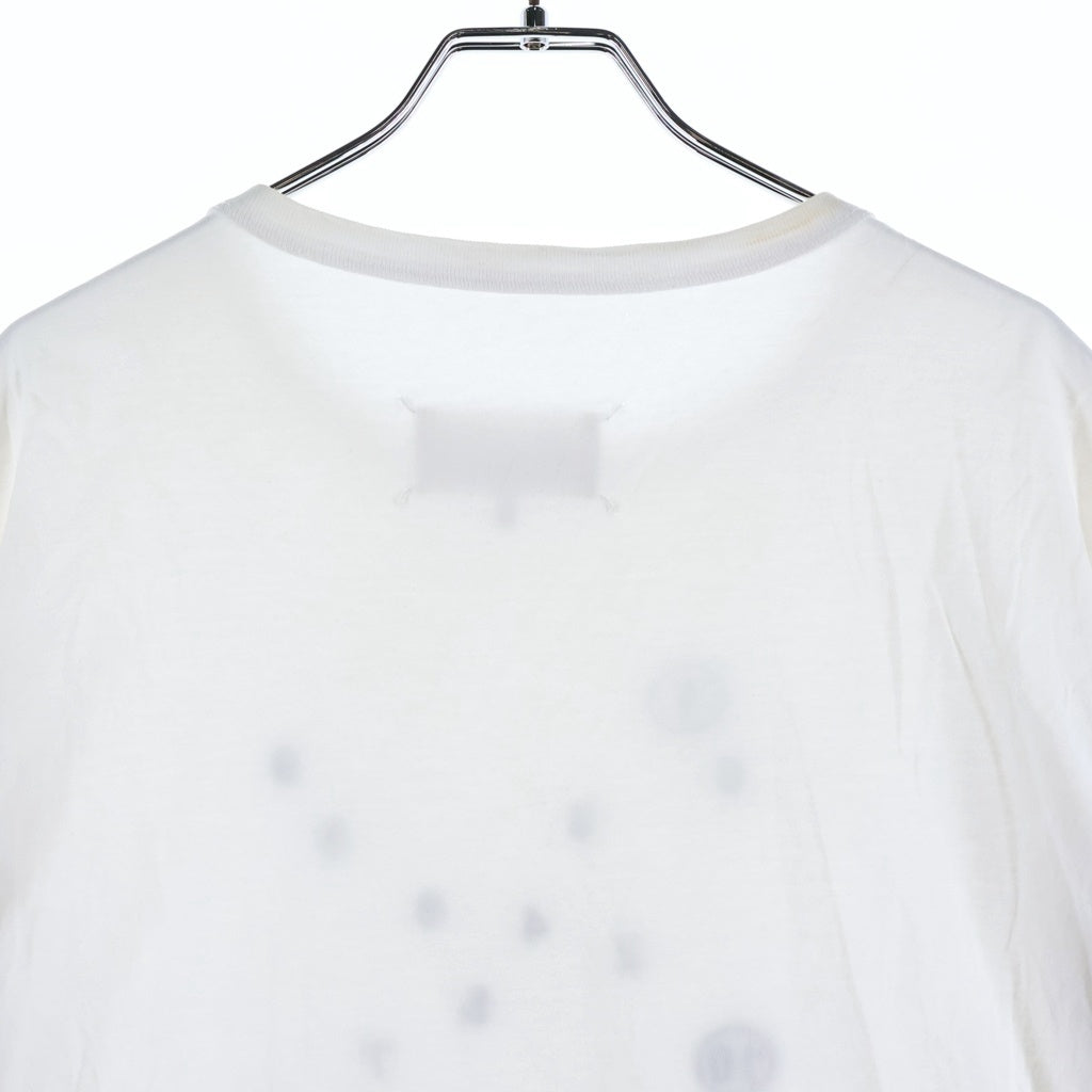 Maison Margiela(メゾンマルジェラ) ナンバリングロゴ刺繍 クルーネック半袖カットソーTシャツ ホワイト S50GC0684 S22816