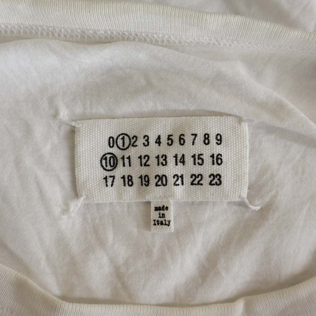 Maison Margiela(メゾンマルジェラ) ナンバリングロゴ刺繍 クルーネック半袖カットソーTシャツ ホワイト S50GC0684 S22816