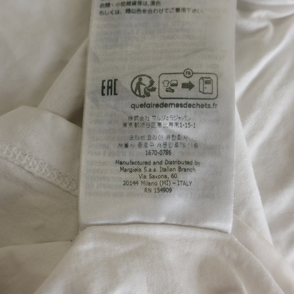 Maison Margiela(メゾンマルジェラ) ナンバリングロゴ刺繍 クルーネック半袖カットソーTシャツ ホワイト S50GC0684 S22816