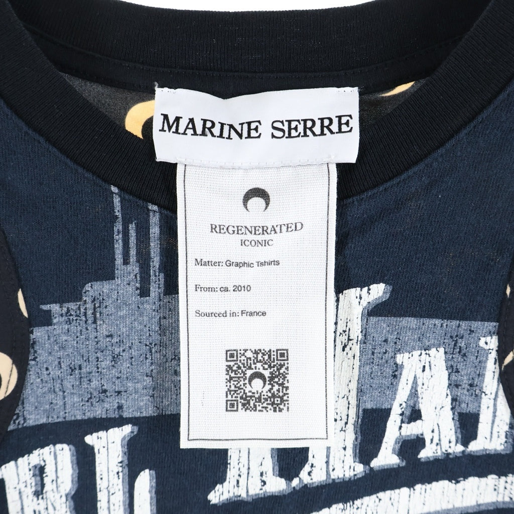 MARINE SERRE(マリーン セル) graphic tee グラフィック半袖Tシャツ カットソー ブラック レディース